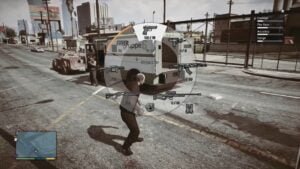 Trevor robbing an armored cars in gta 5