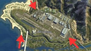 Satellite image of Fort Zancudo