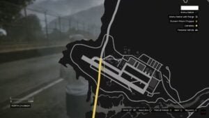 Fort Zancudo military base map location in GTA 5